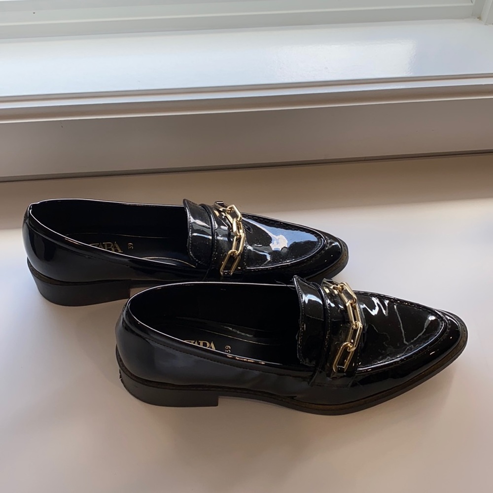 Zara patent leather flats